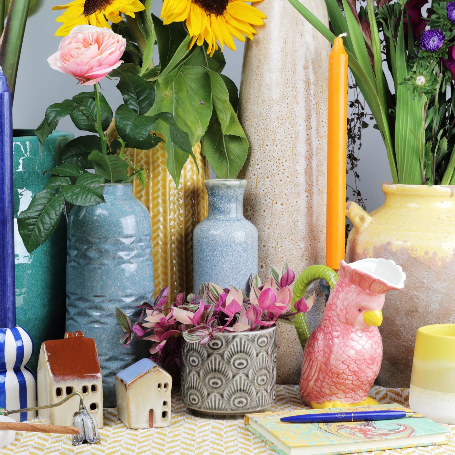 Taupe peacock planter Small MISSING MAIN PHOTO