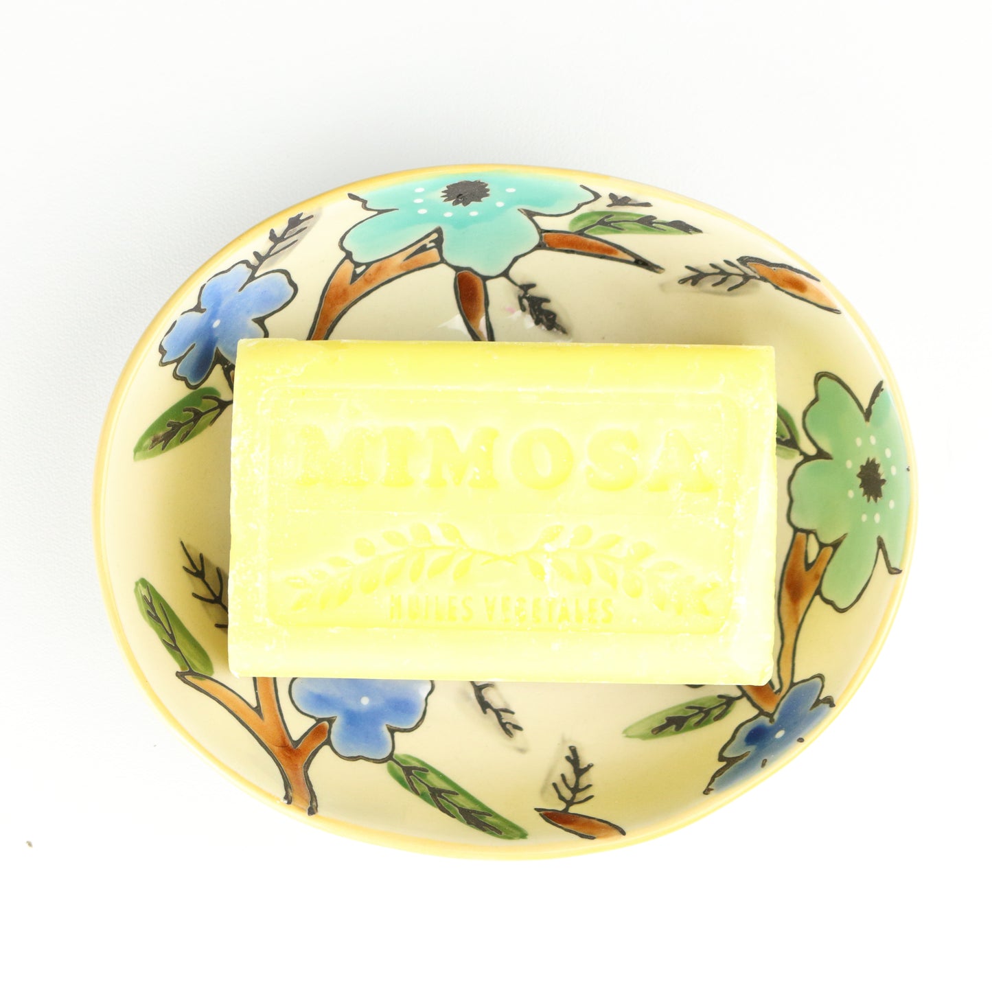 Citrine Floral Soap Dish