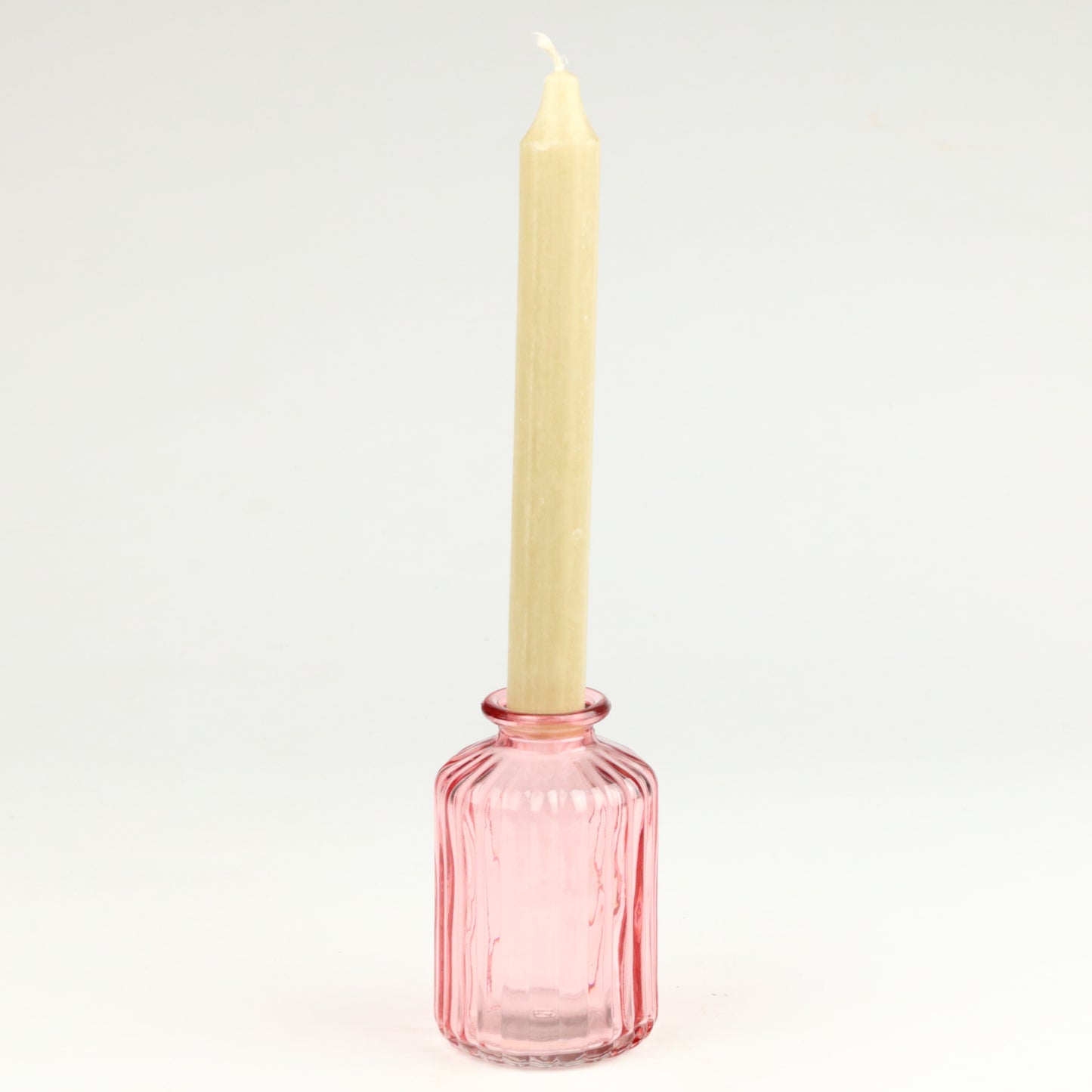 Rose Ribbed Cylinder Candlestick
