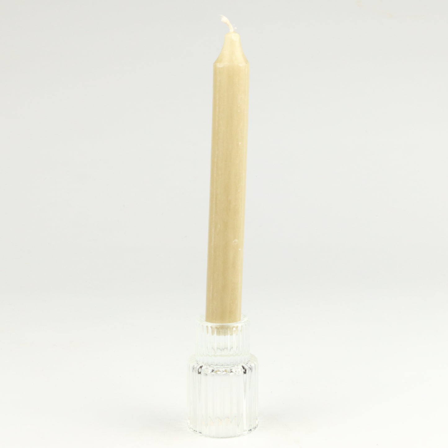 Tall Clear Ribbed Candlestick