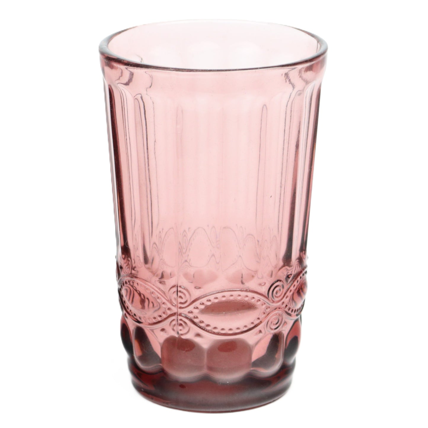 Rose Grooved Glass