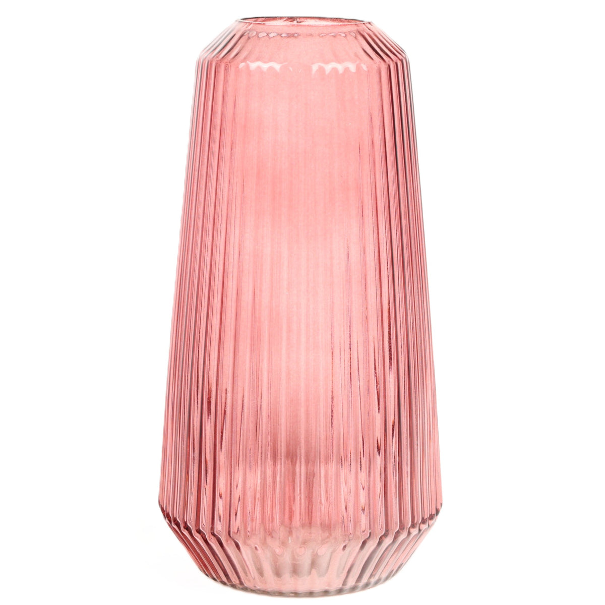 Candy Pink Fluted Cylinder Vase