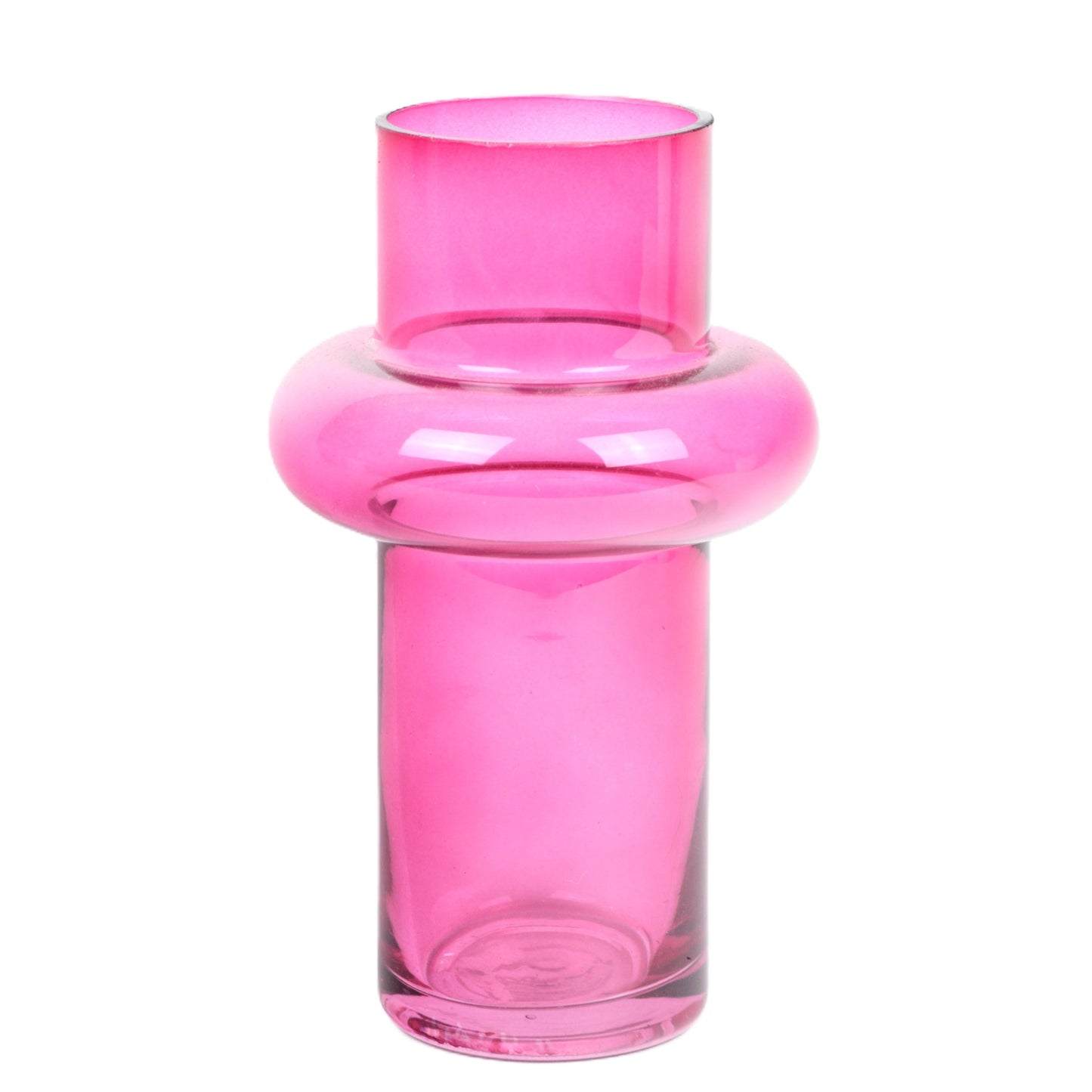 Dragonfruit Pink Ringed Cylinder Vase