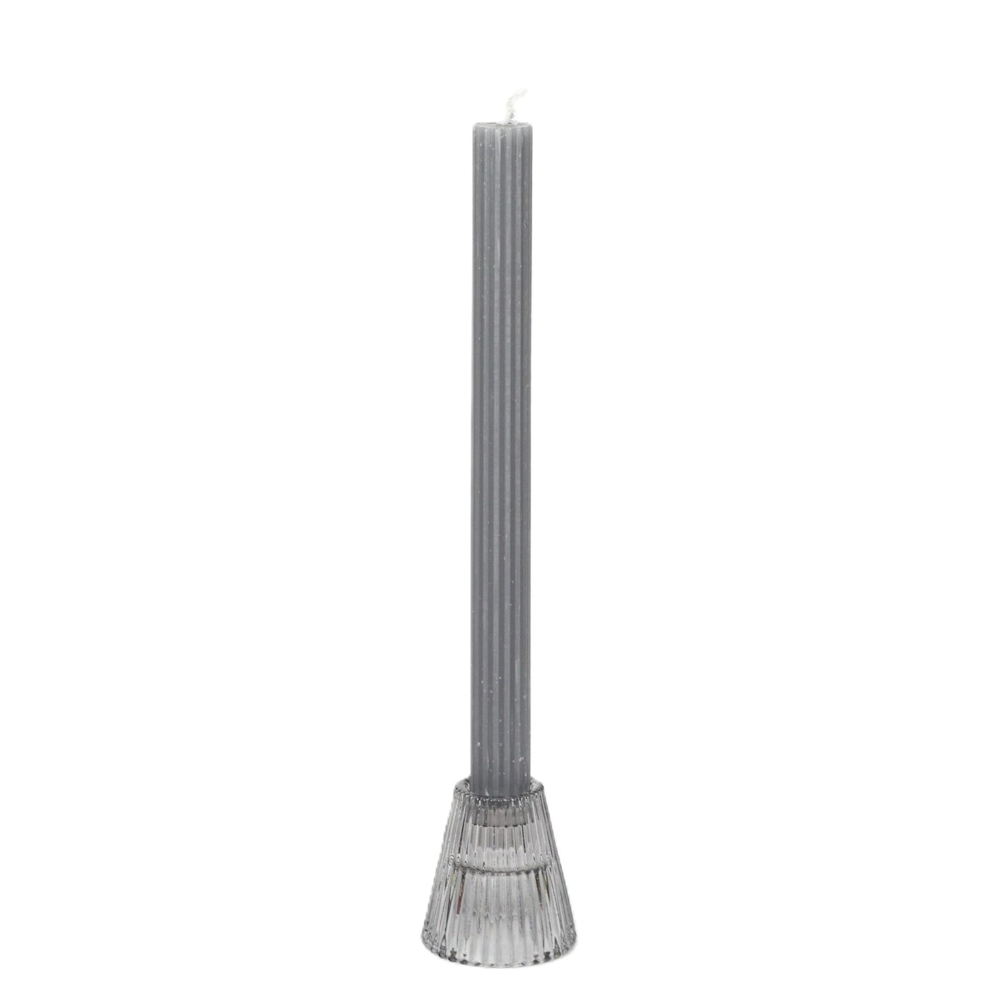 Grey Ribbed Candle