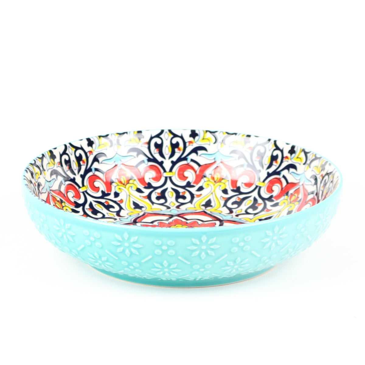 Sky Blue Arabesque Pasta Bowl