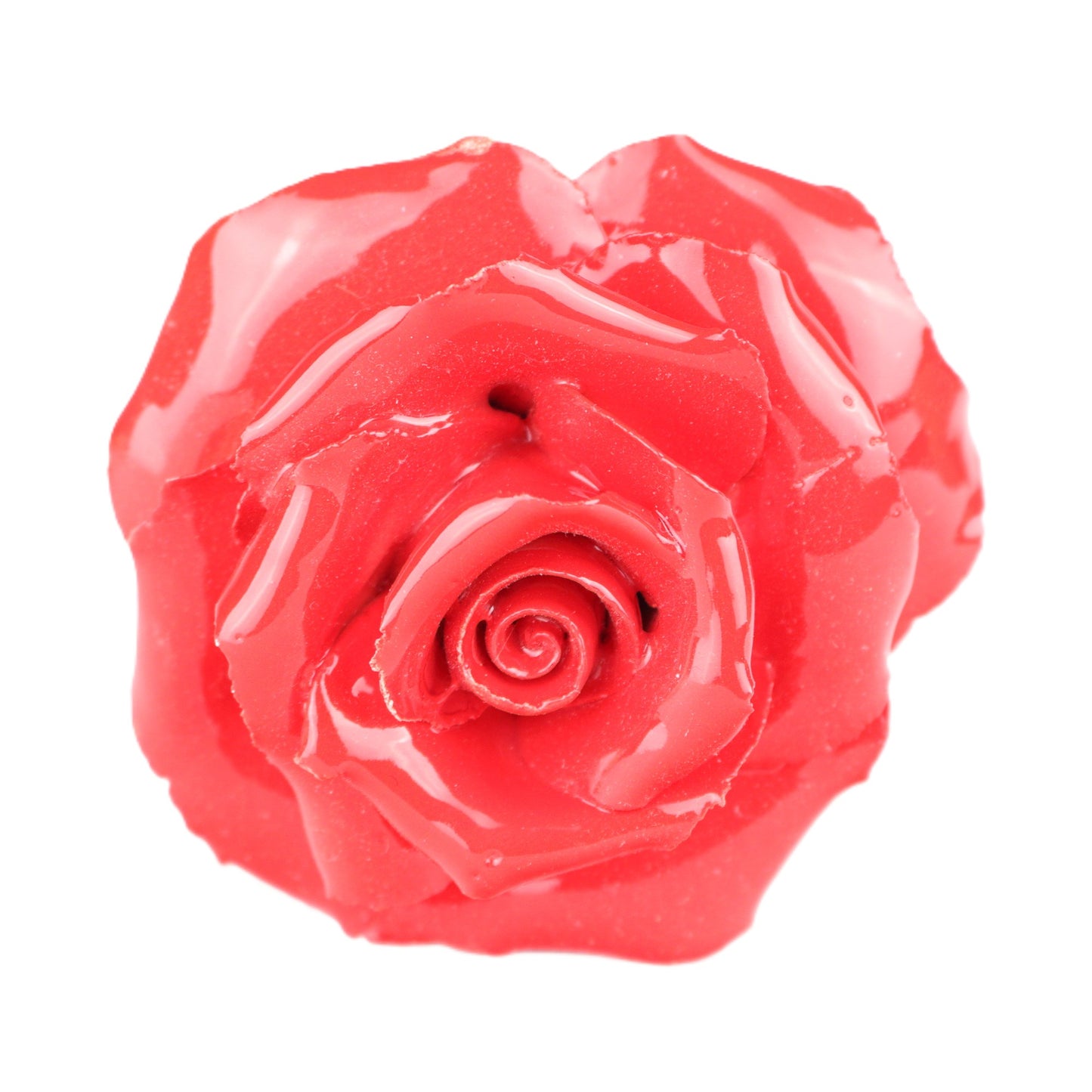 Crimson Porcelain Rose Stake