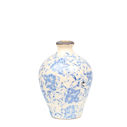Azul Floral Squat Amphora