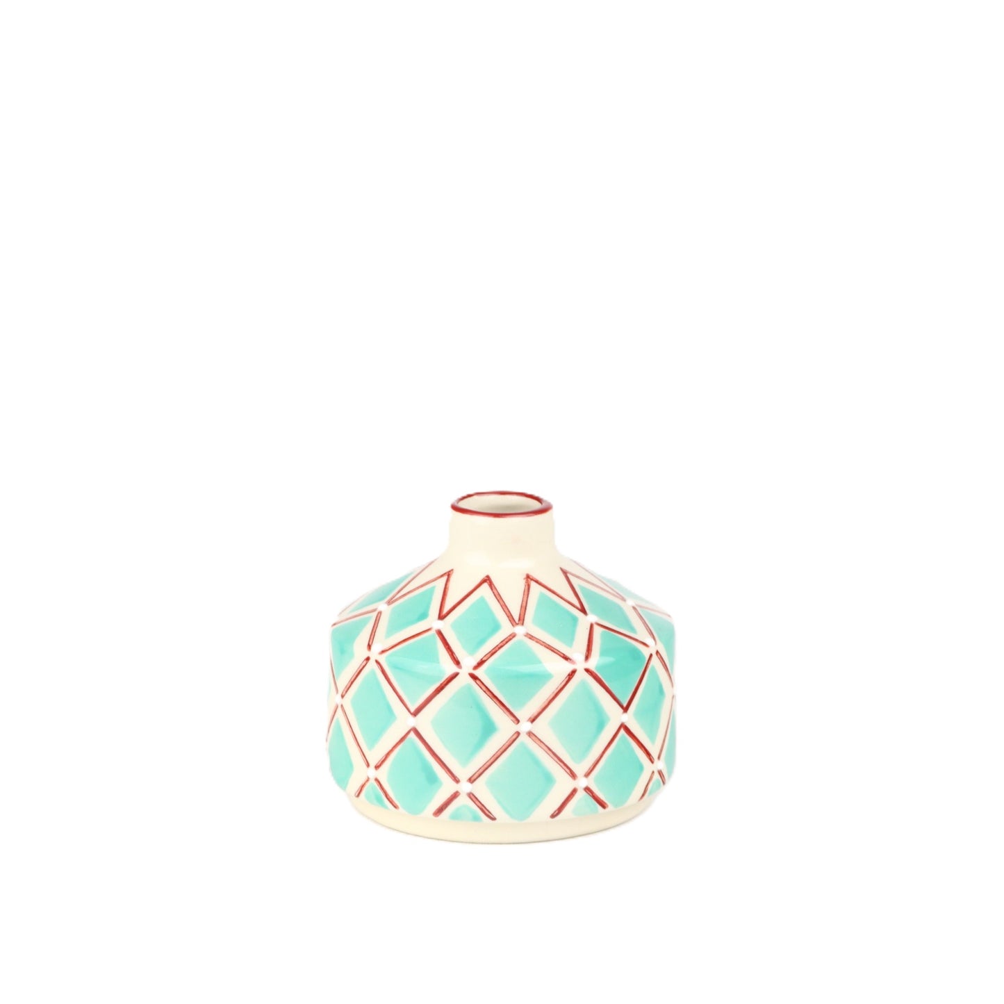 Turquoise Harlequin Bud Vase