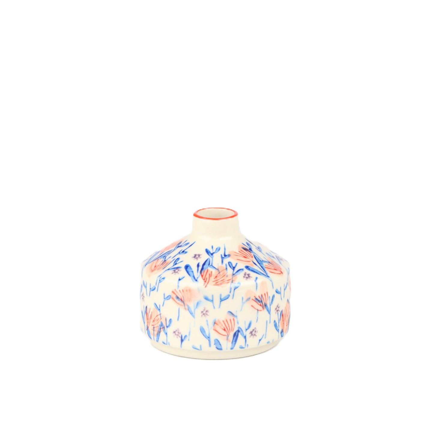 Electric Blue Floral Bud Vase