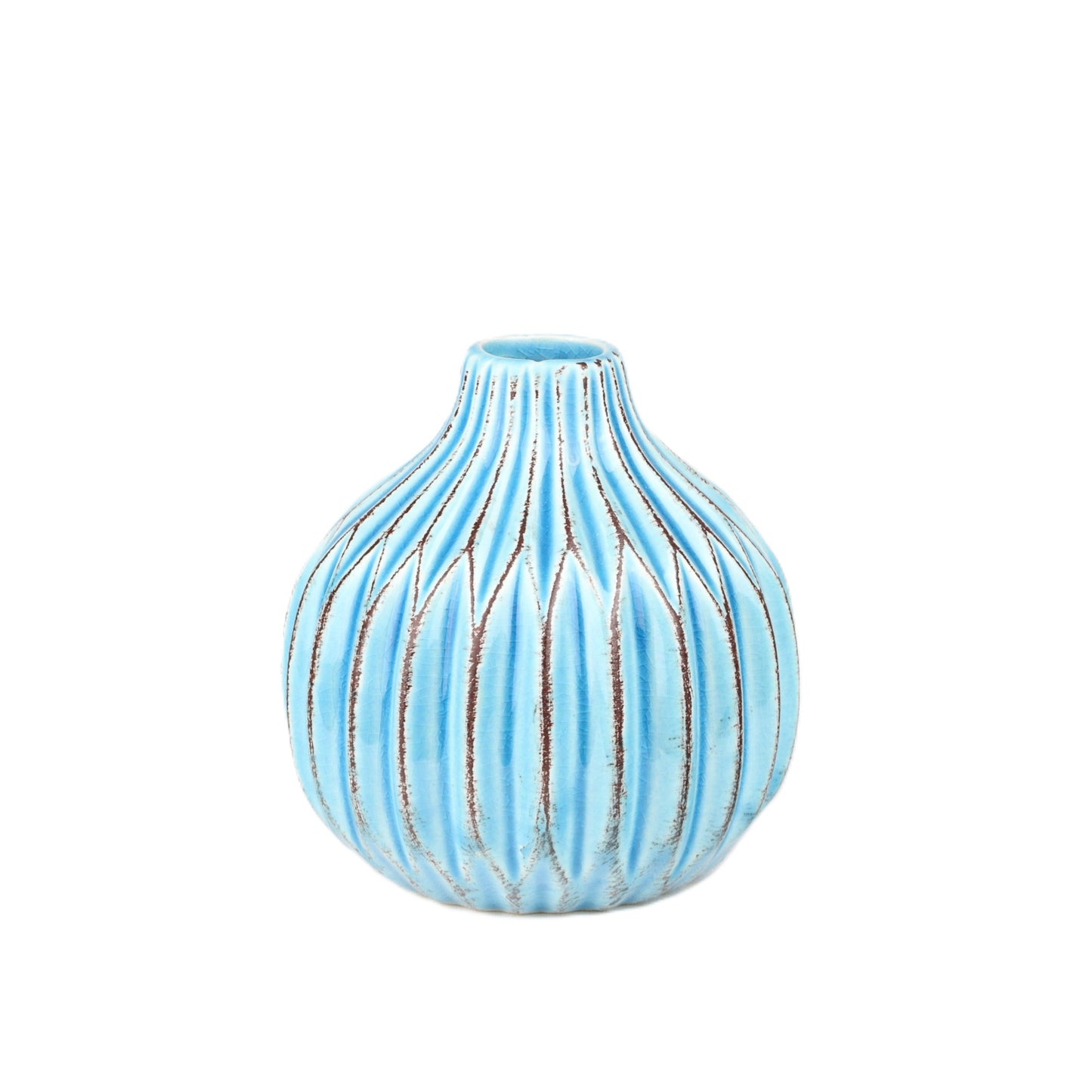 Sky Blue Striated Vase