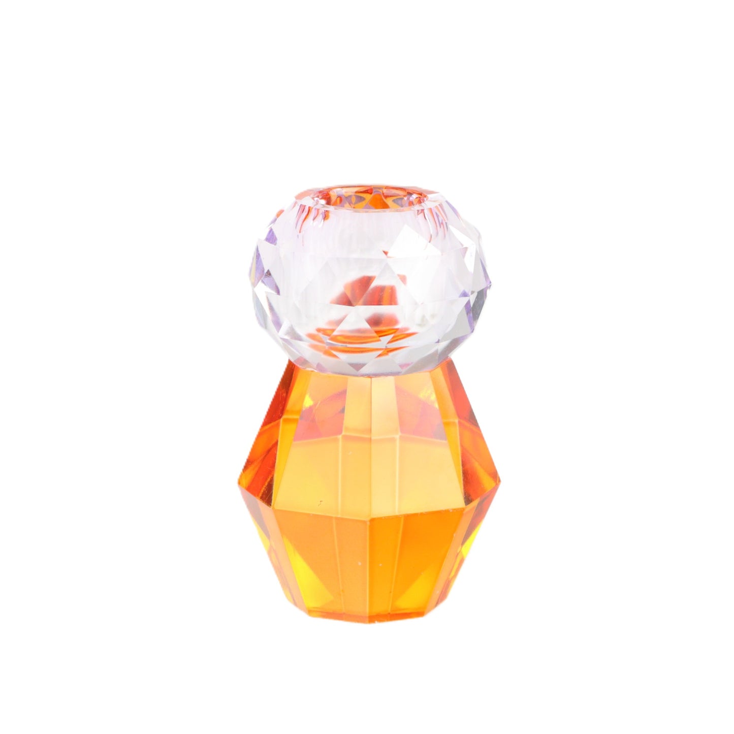 Tangerine Rose Prism Candlestick