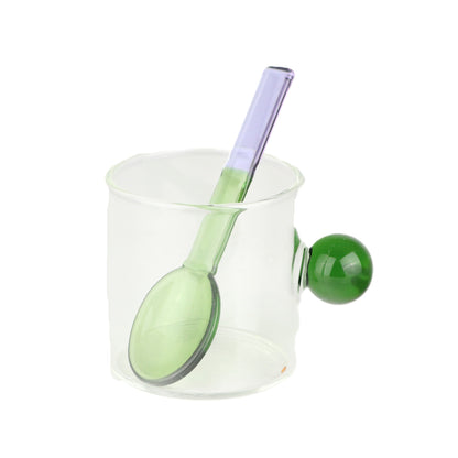 Green Lilac Glass Spoon Small