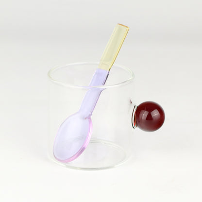 Lilac Yellow Glass Spoon Small