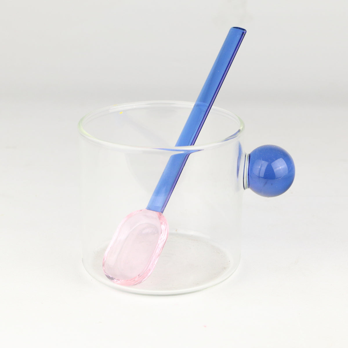 Blue Pink Glass Spoon Large