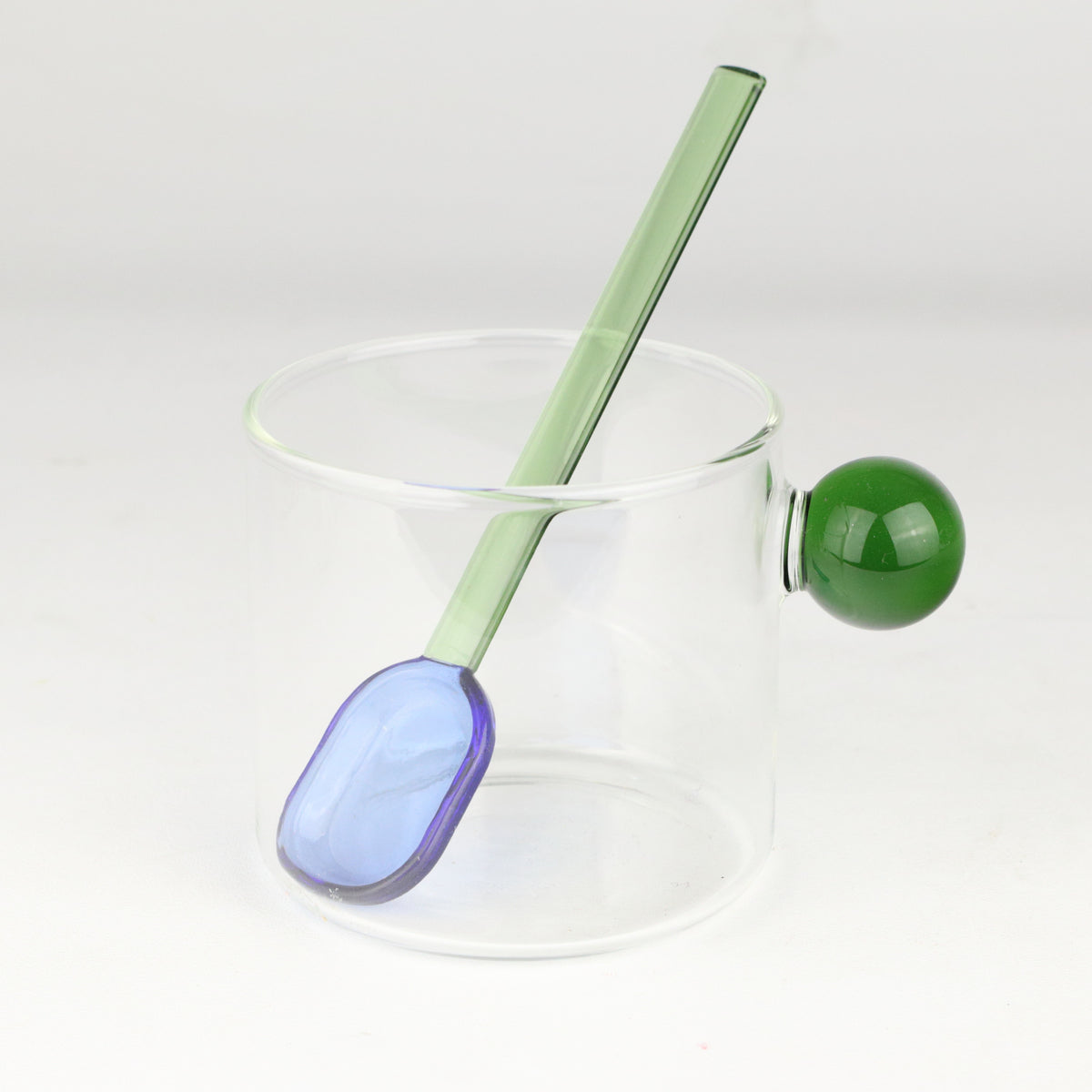 Green Blue Glass Spoon Large