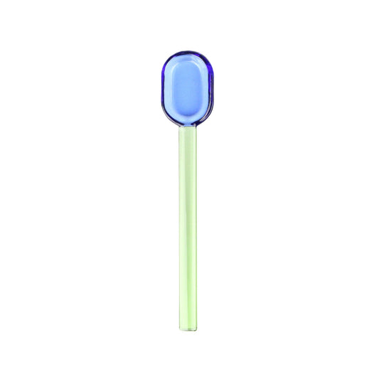 Green Blue Glass Spoon Large