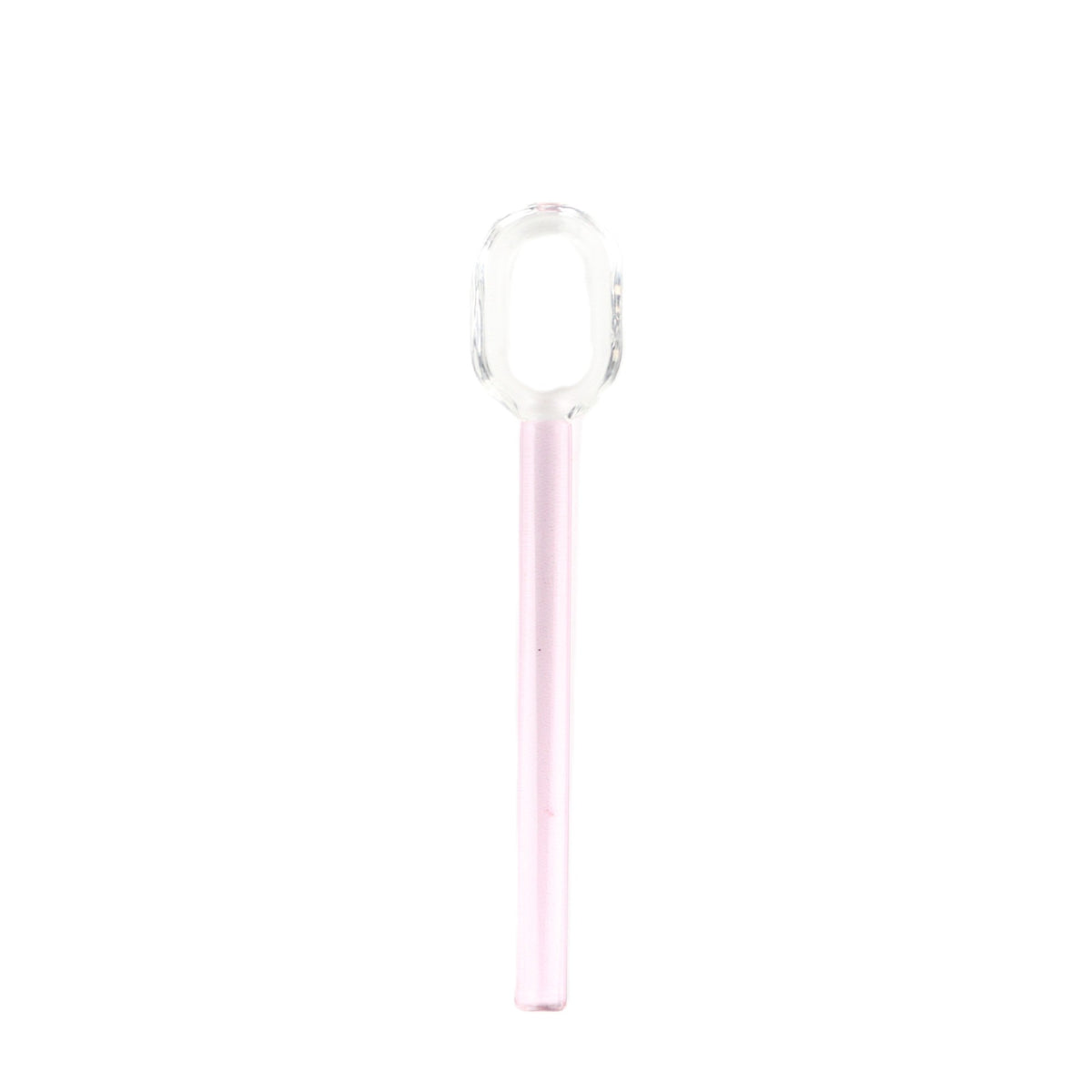 Pink Clear Glass Spoon Large