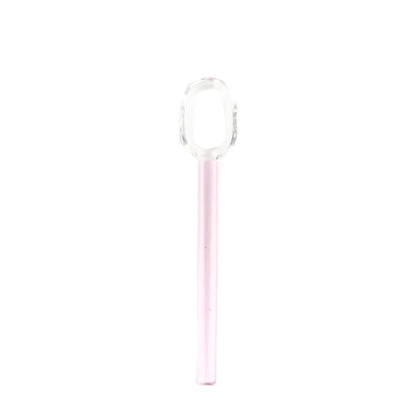 Pink Clear Glass Spoon Large