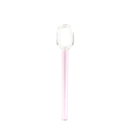 Pink Clear Glass Spoon Large