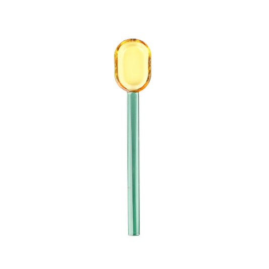 Amber Teal Glass Spoon Large