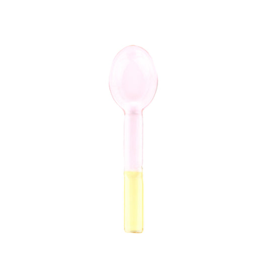 Pink Yellow Glass Spoon Small
