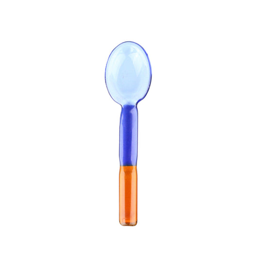 Blue Orange Glass Spoon Small