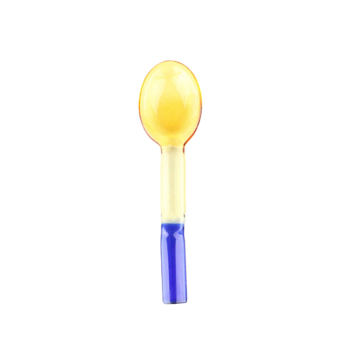 Yellow Blue Glass Spoon Small