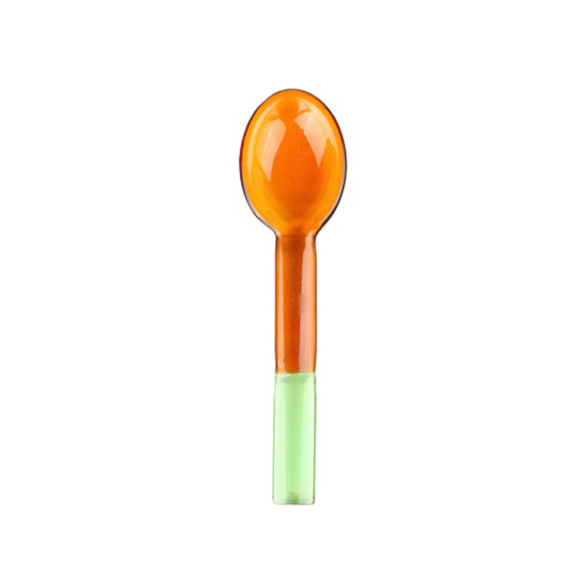 Amber Green Glass Spoon Small