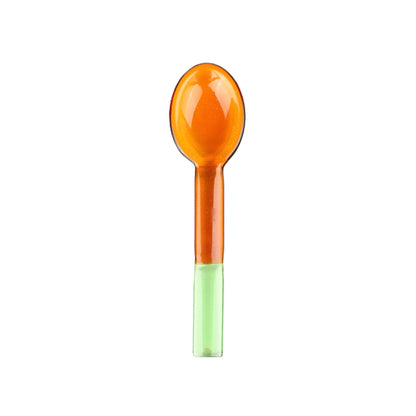 Amber Green Glass Spoon Small