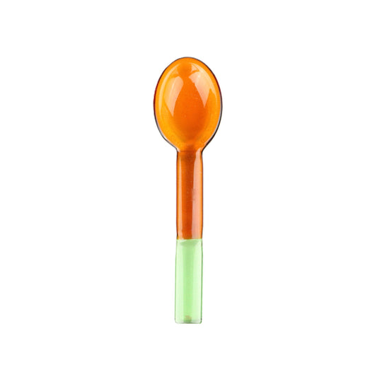 Amber Green Glass Spoon Small