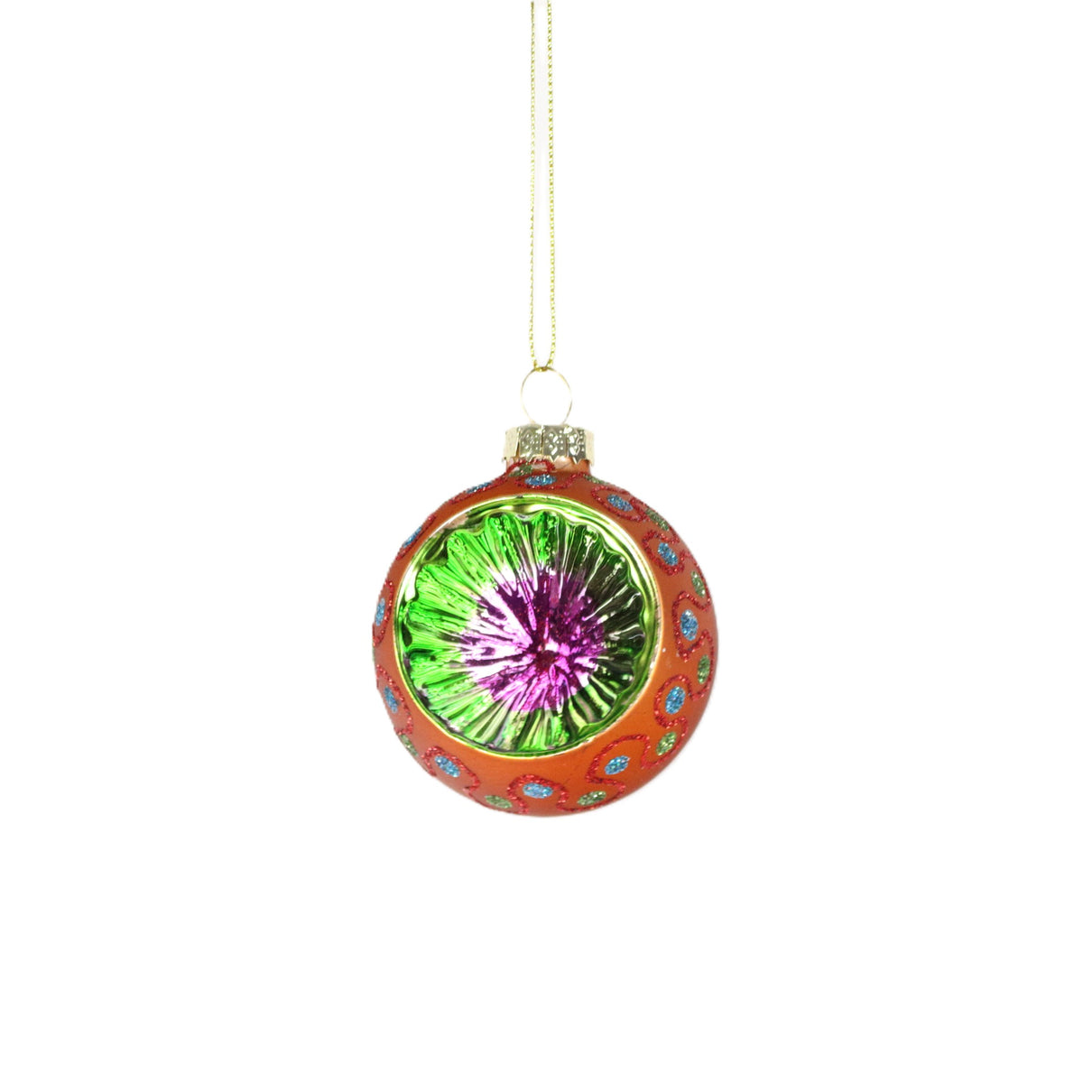 Orange Cross Section Bauble Large