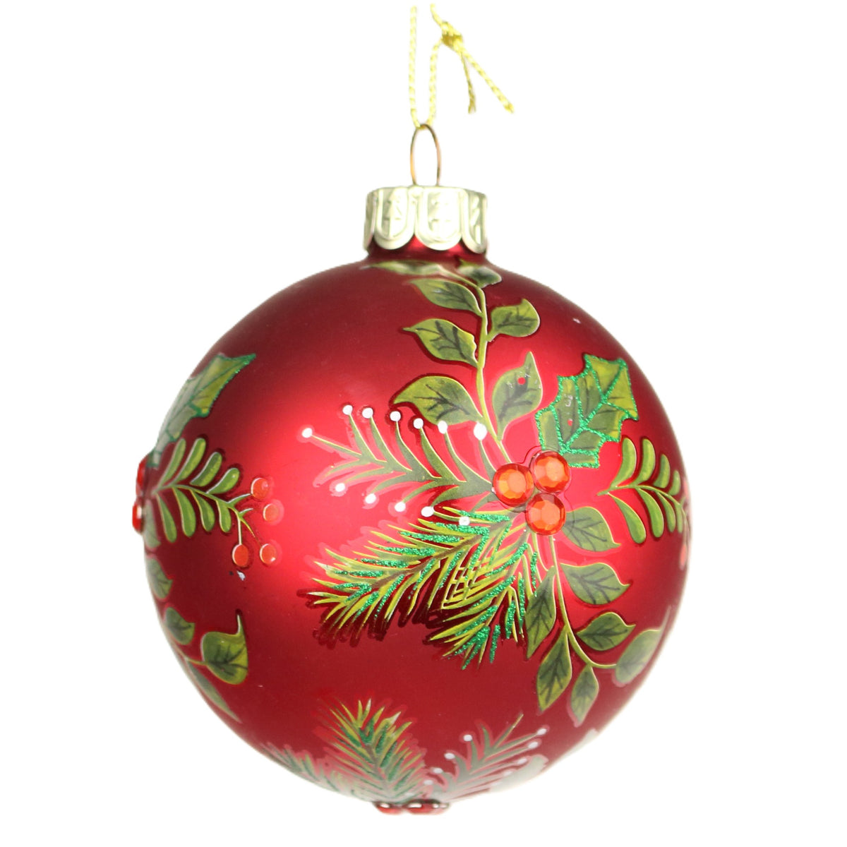 Crimson Holly Bauble
