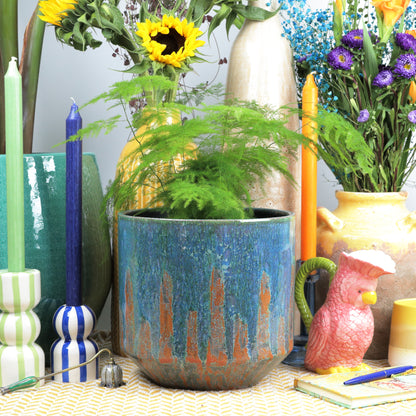 Teal Tapered Pot Medium