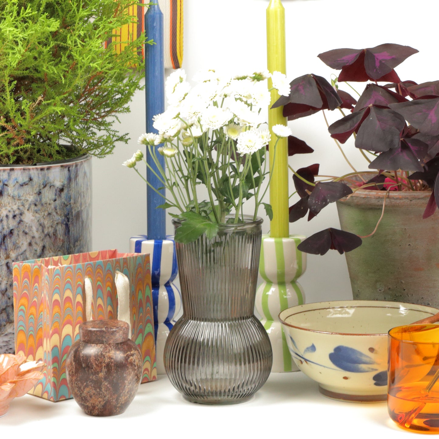 Bulbous Smoky Vase
