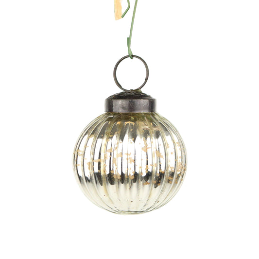 Argent Ribbed Sphere