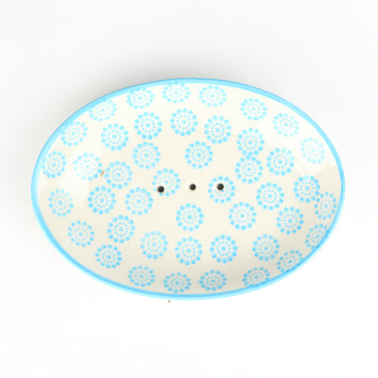 Cyan Circles Soap Dish