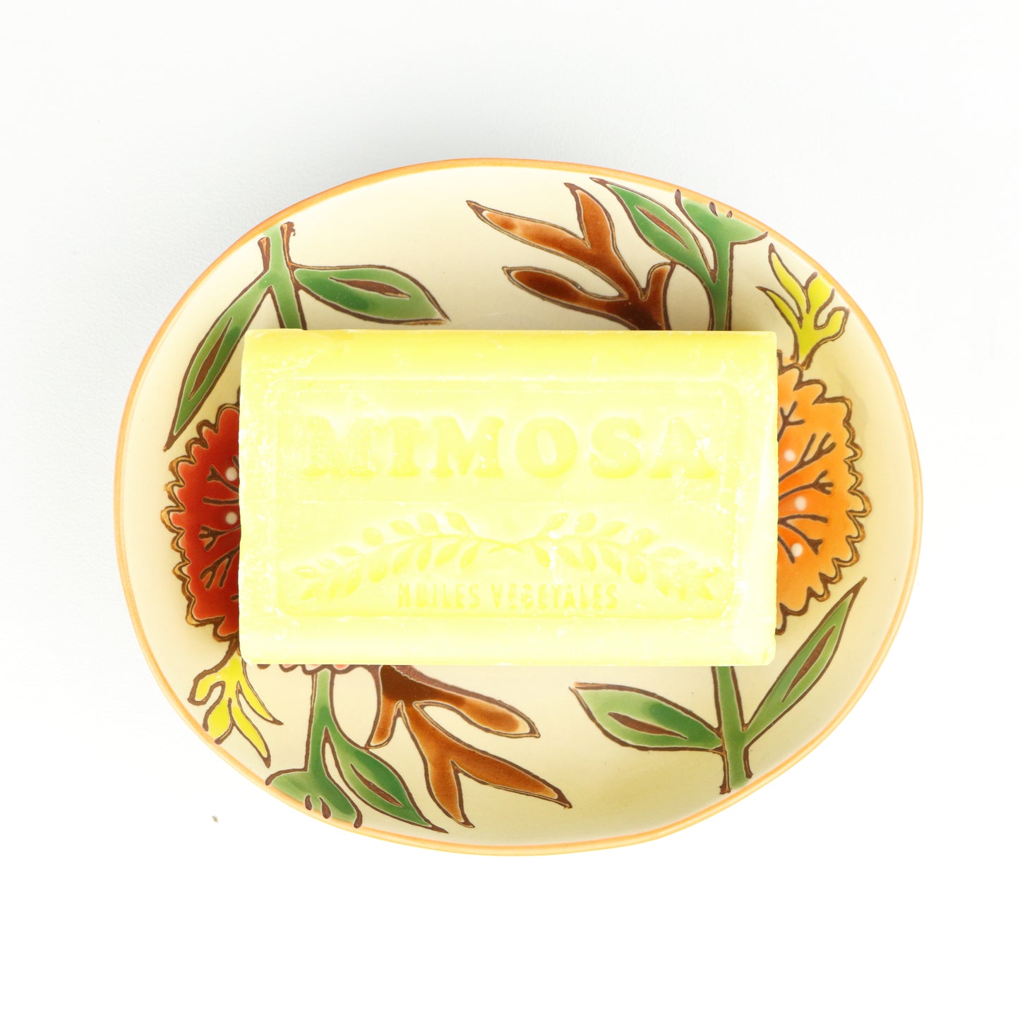 Orange Floral Soap Dish