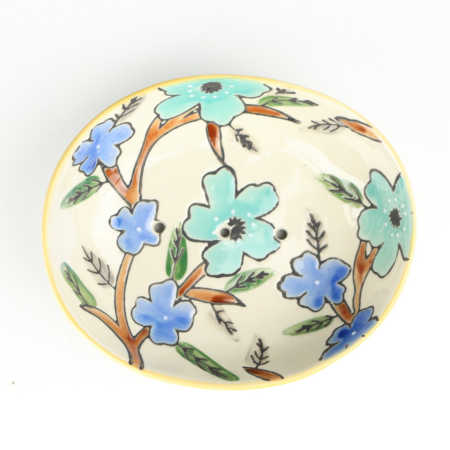 Citrine Floral Soap Dish