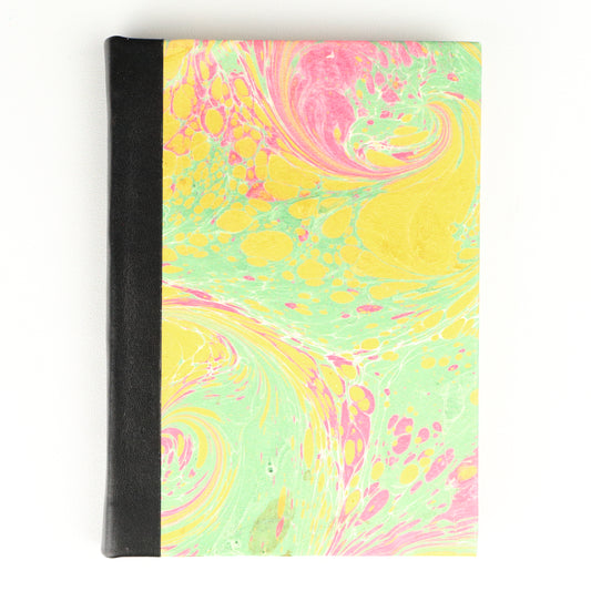 Sweet Shop Marbled Leather Bound A5 Plain Notebook