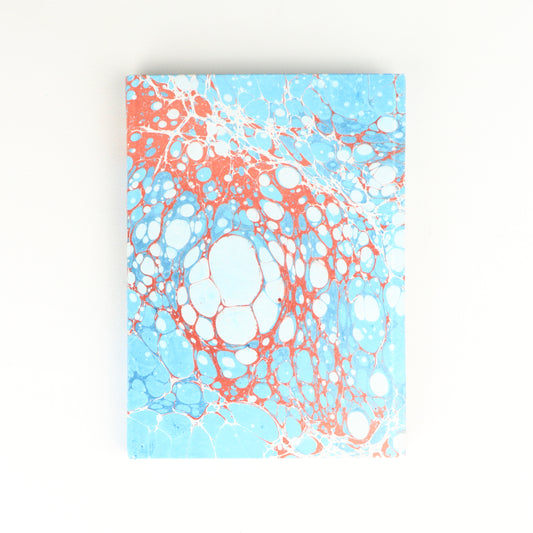Crimson Aqua Marbled Notebook
