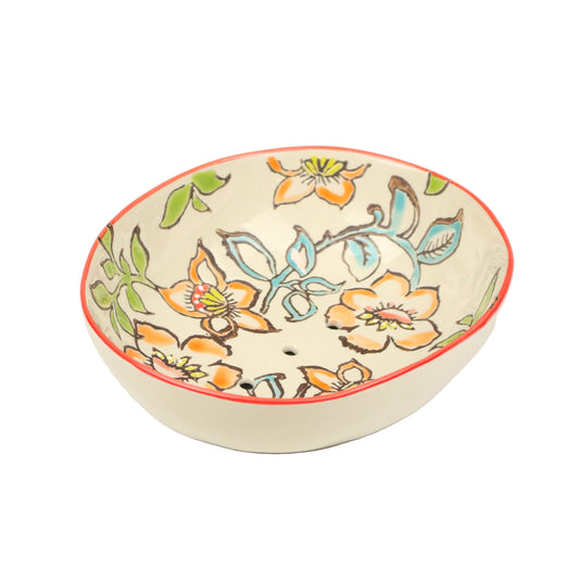 Scarlet Floral Soap Dish