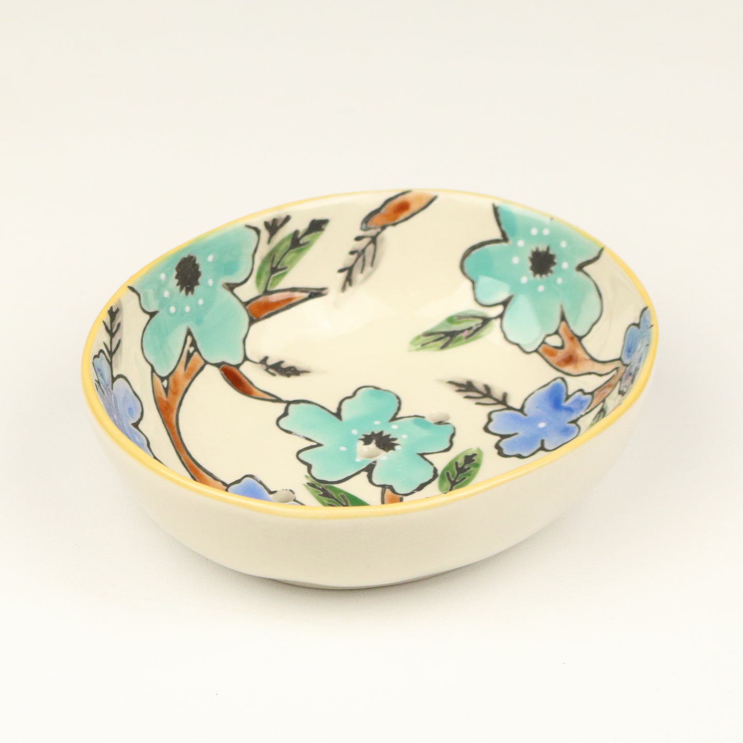 Citrine Floral Soap Dish