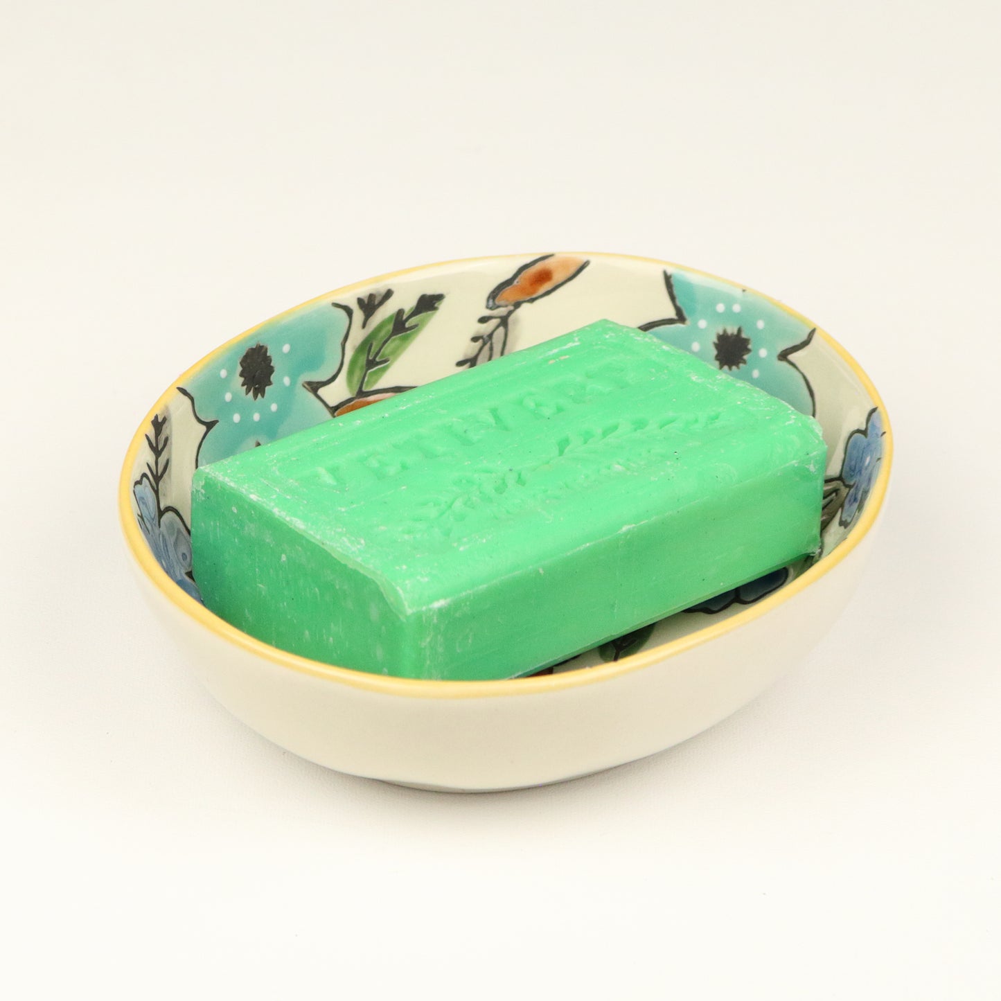 Citrine Floral Soap Dish