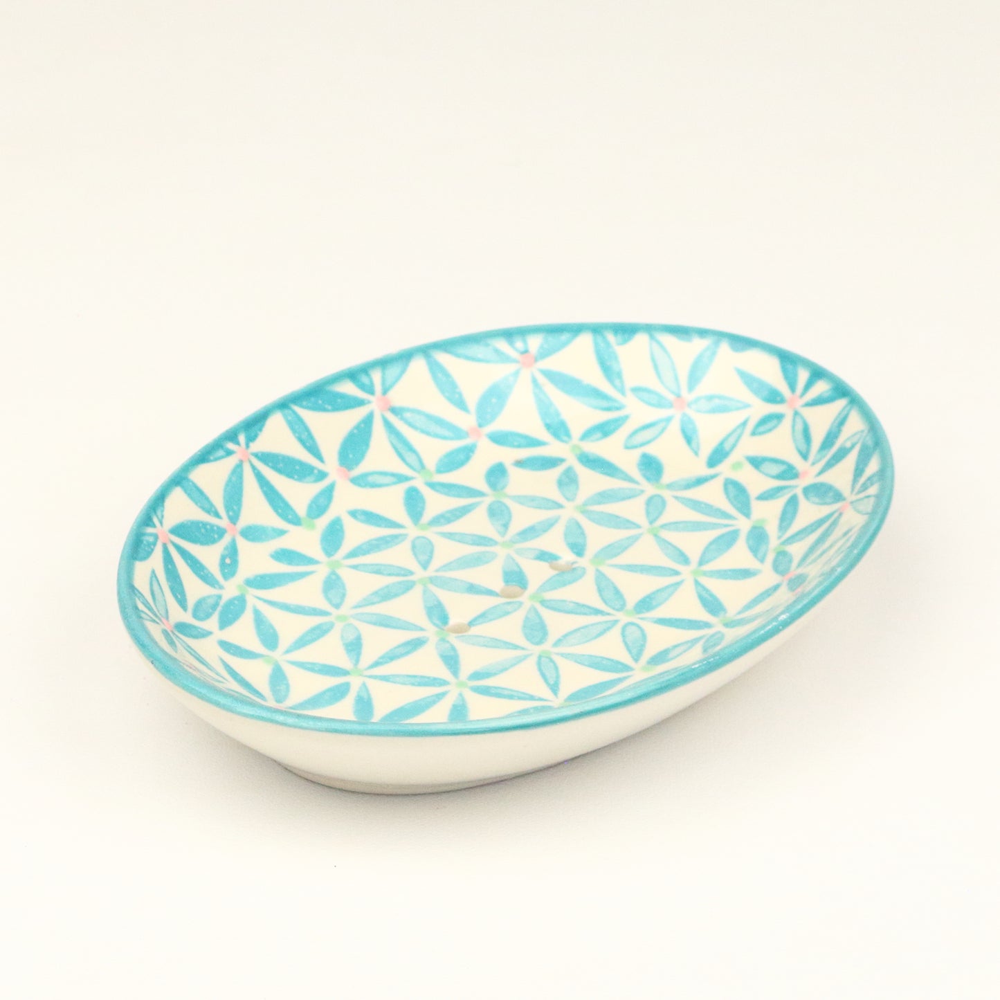 Cyan Circles Soap Dish