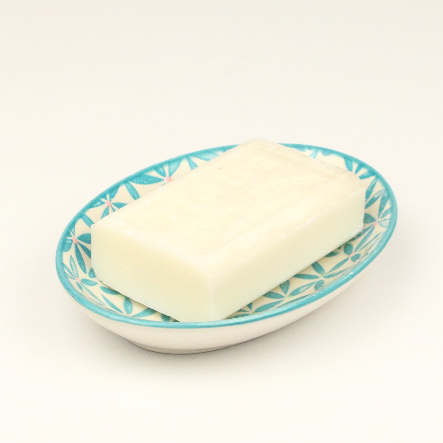 Cyan Circles Soap Dish