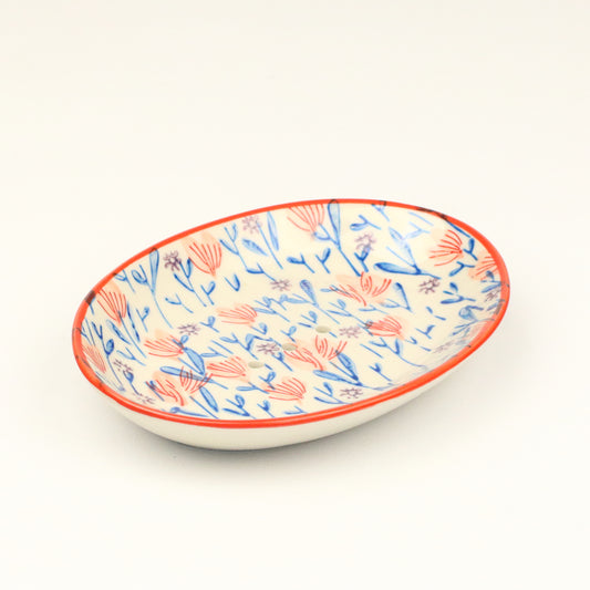 Crimson Floral Soap Dish