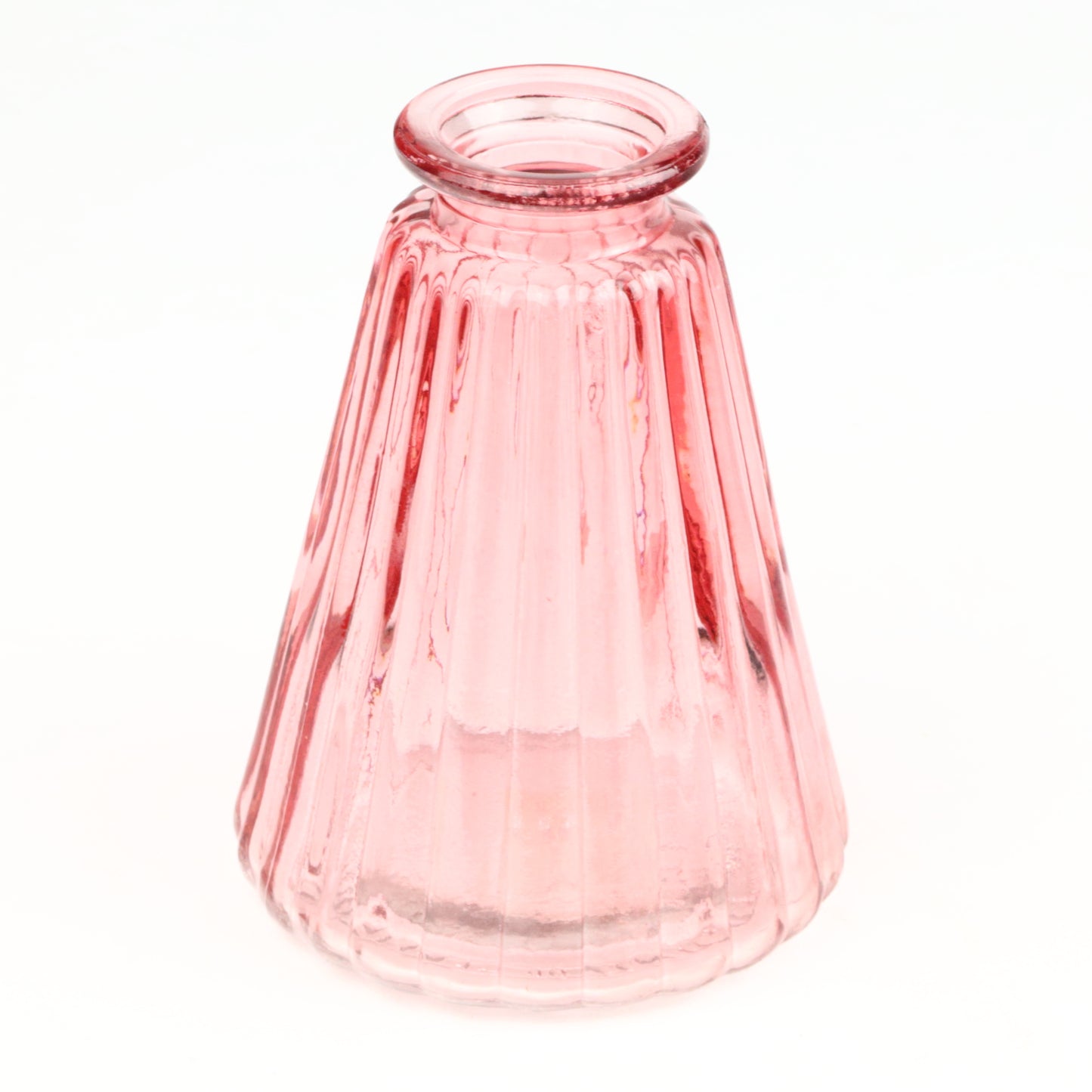 Rose Ribbed Cone Candlestick