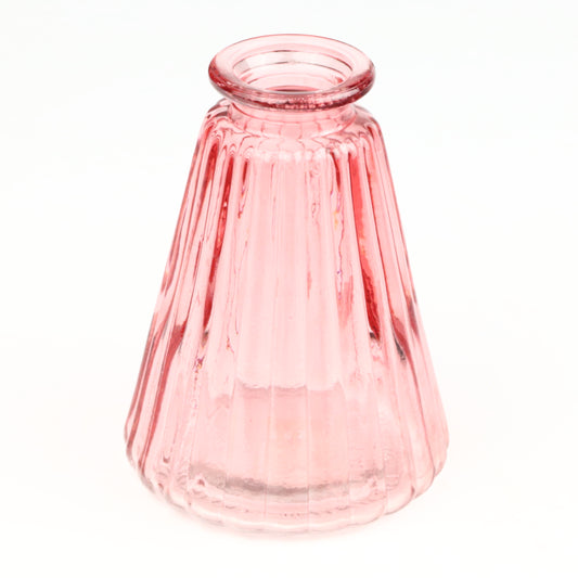 Rose Ribbed Cone Candlestick