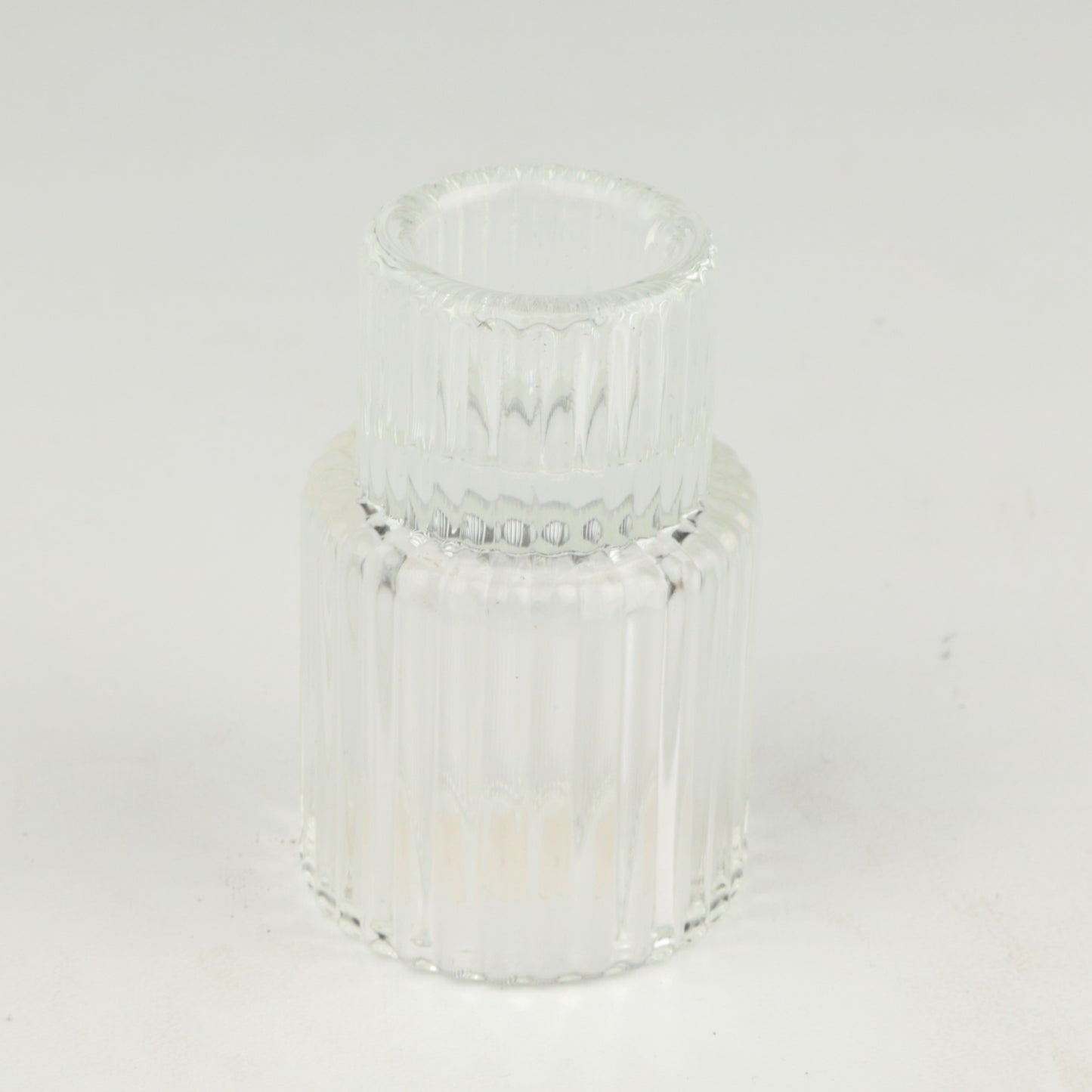 Tall Clear Ribbed Candlestick