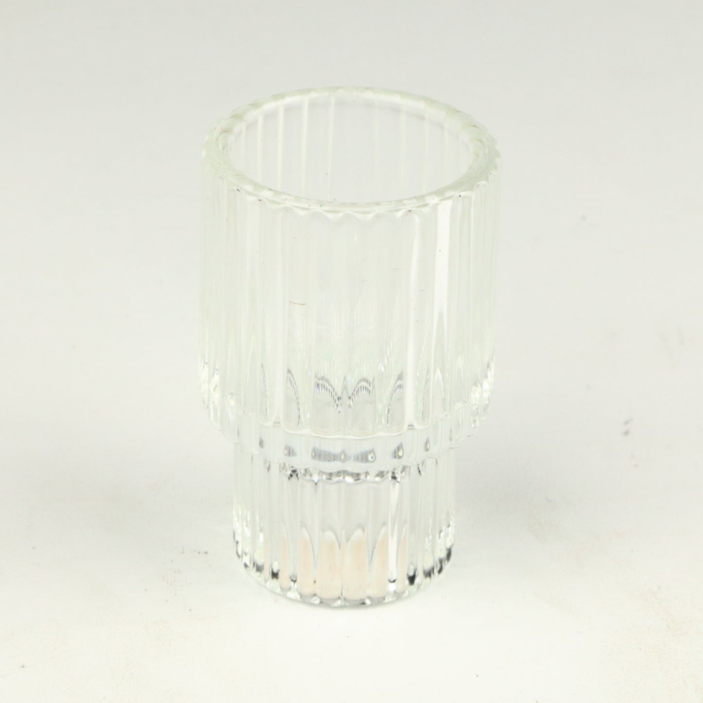 Tall Clear Ribbed Candlestick